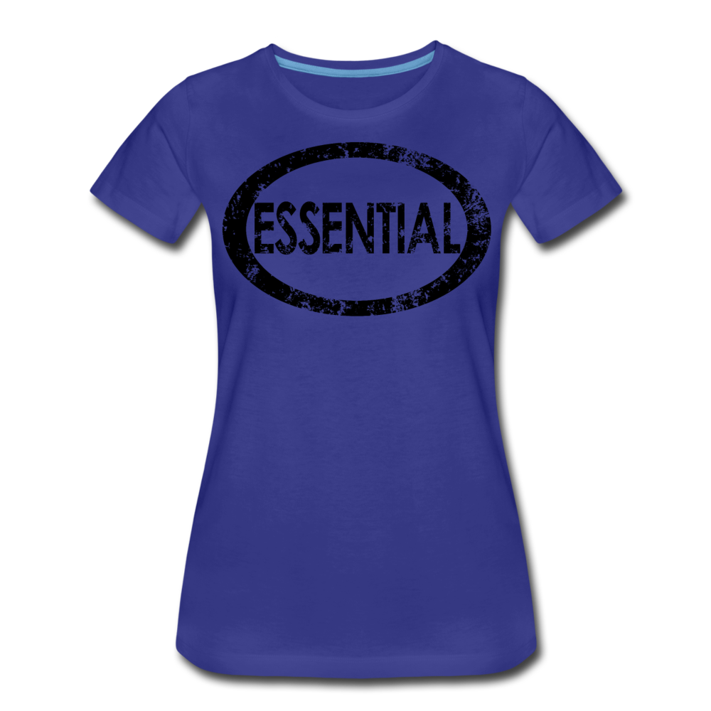 Essential / Wom. Perfectly Basic / unCommenTees Distressed Black - royal blue