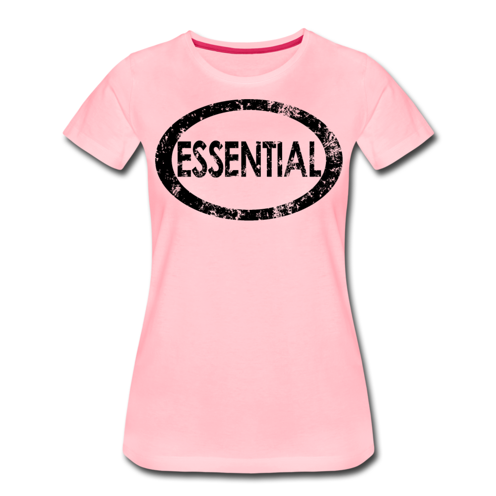 Essential / Wom. Perfectly Basic / unCommenTees Distressed Black - pink