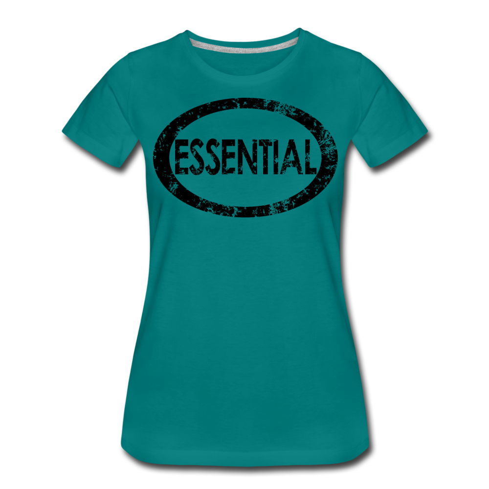 Essential / Wom. Perfectly Basic / unCommenTees Distressed Black - teal