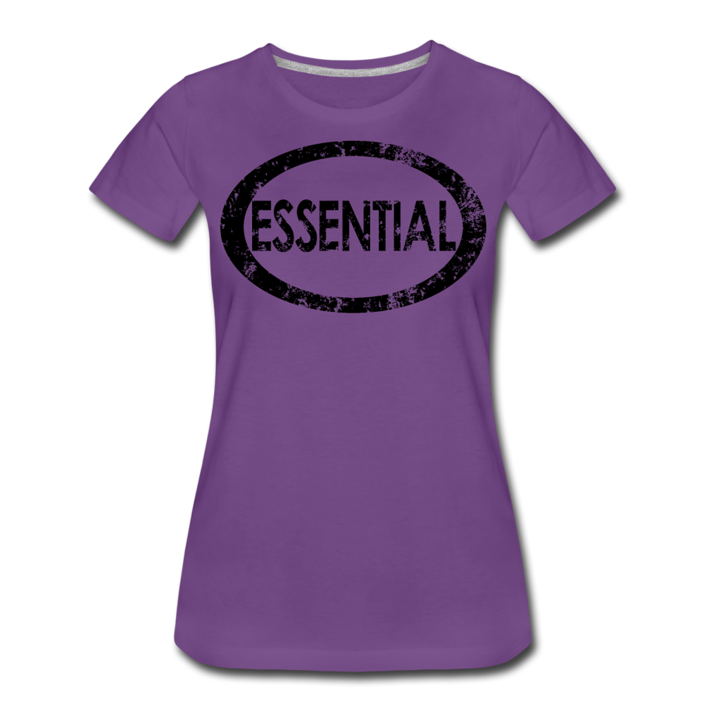 Essential / Wom. Perfectly Basic / unCommenTees Distressed Black - purple