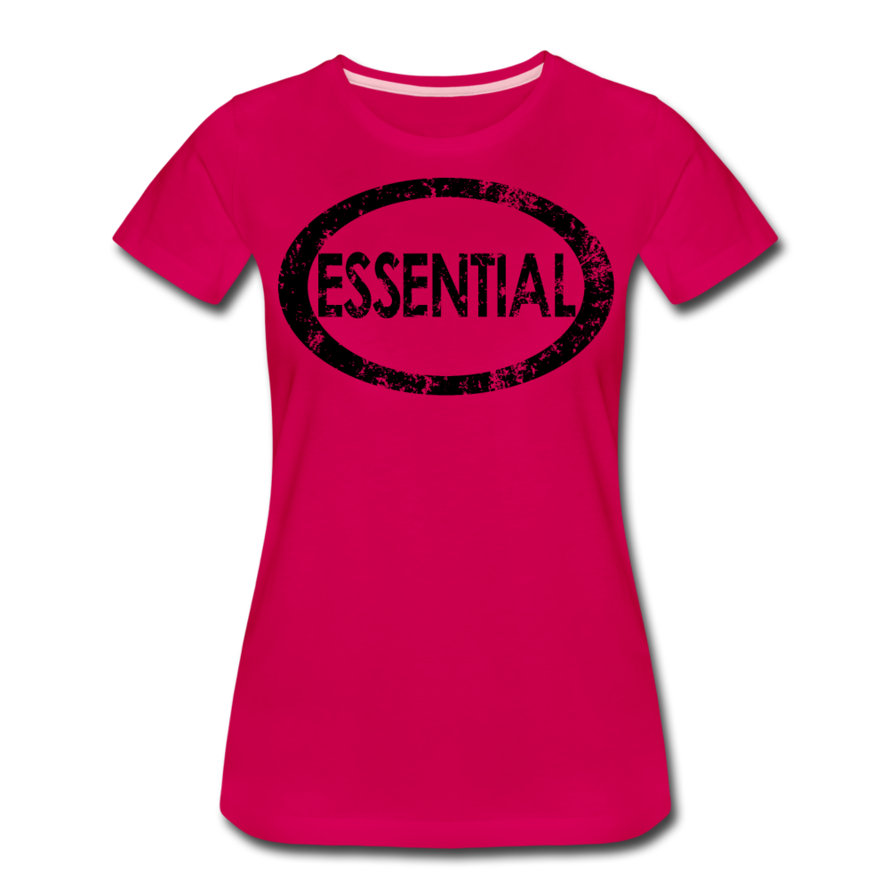 Essential / Wom. Perfectly Basic / unCommenTees Distressed Black - dark pink