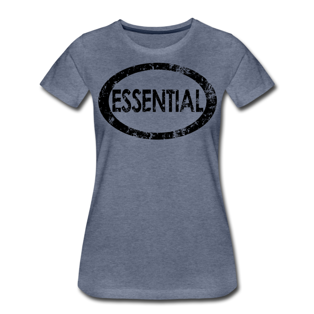 Essential / Wom. Perfectly Basic / unCommenTees Distressed Black - heather blue