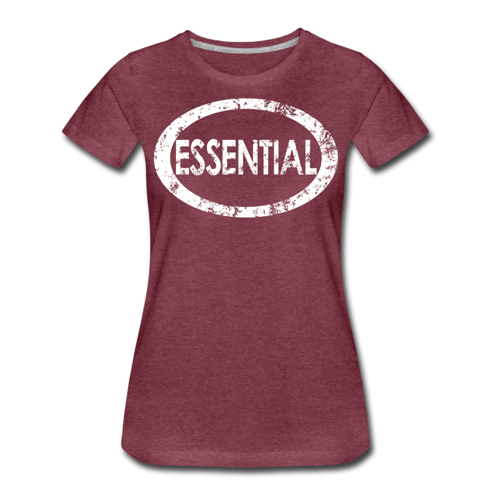 Essential / Wom. Perfectly Basic Uncommon Distressed White - heather burgundy