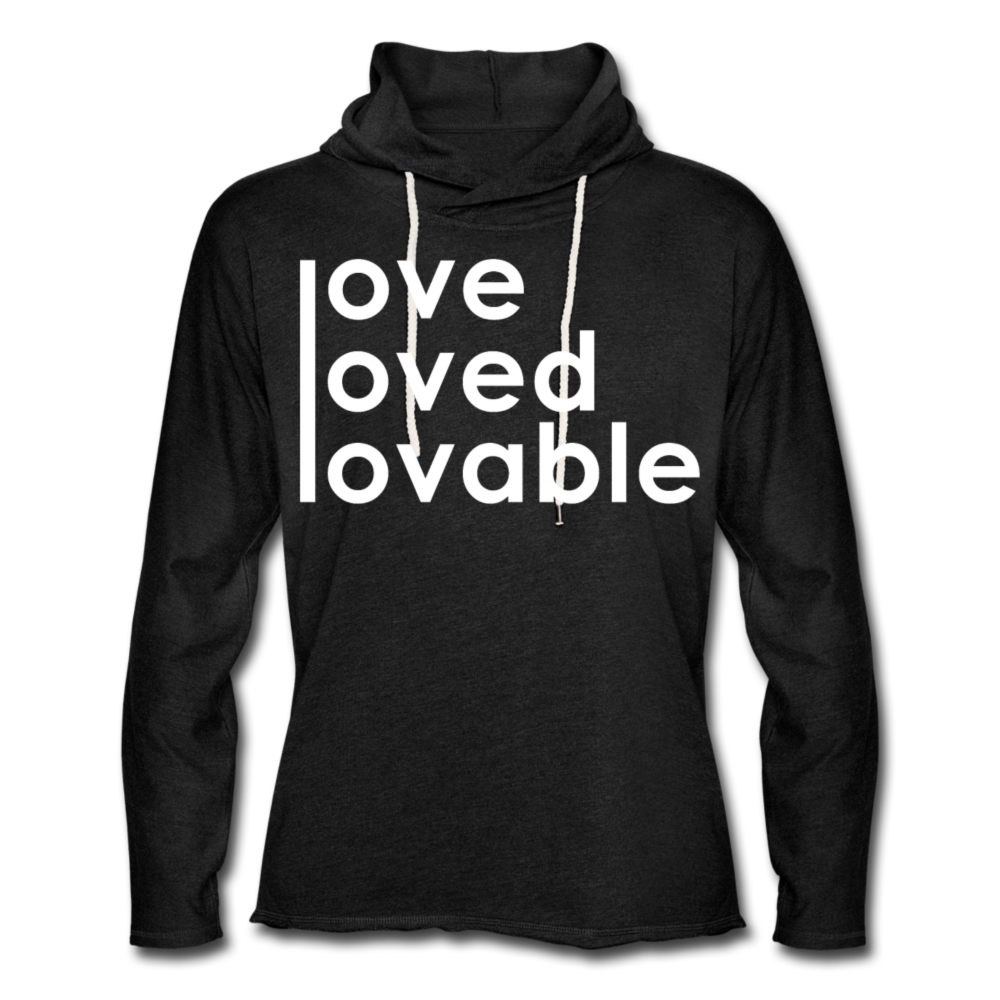 Loved / Unisex Rough-Cut Lightweight Hoodie W - charcoal gray