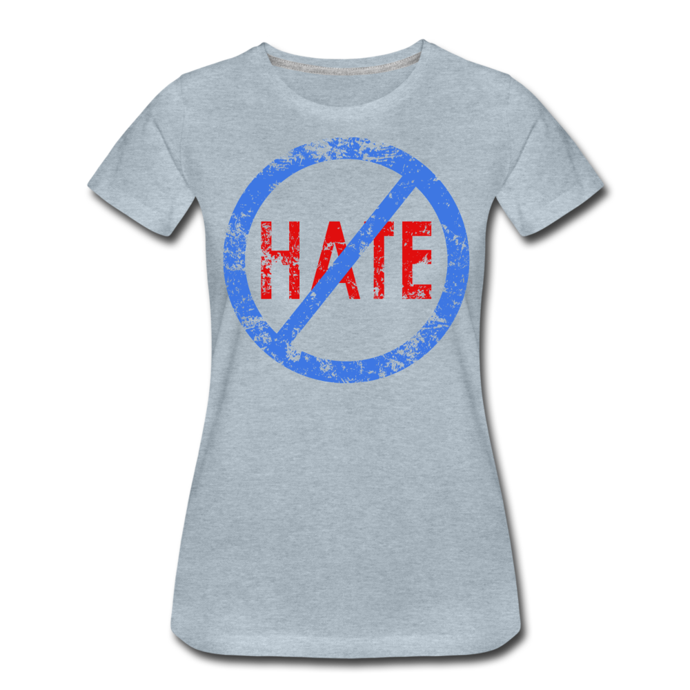 No Hate / Wom. Perfectly Basic BluRd Distressed - heather ice blue