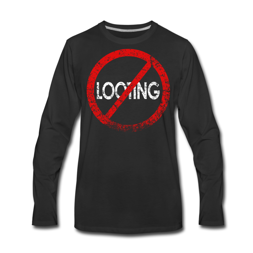 No Looting / Men Premium LS RBlk Distressed - black