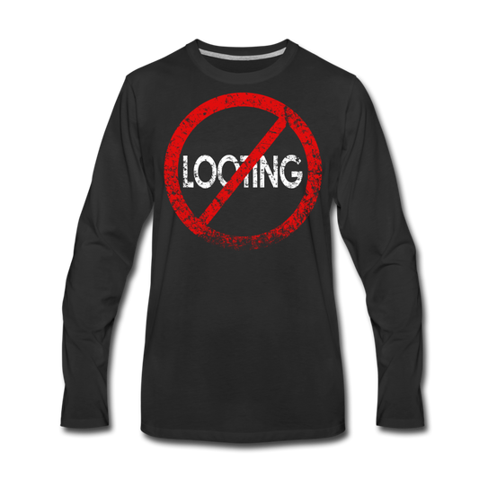 No Looting / Men Premium LS RBlk Distressed - black