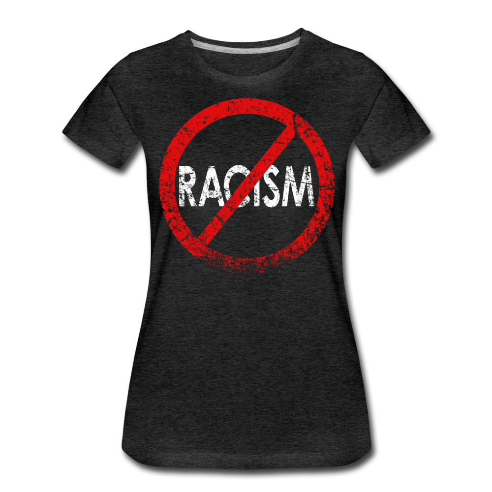 No Racism / Wom. Perfectly Basic RW Distressed - charcoal gray
