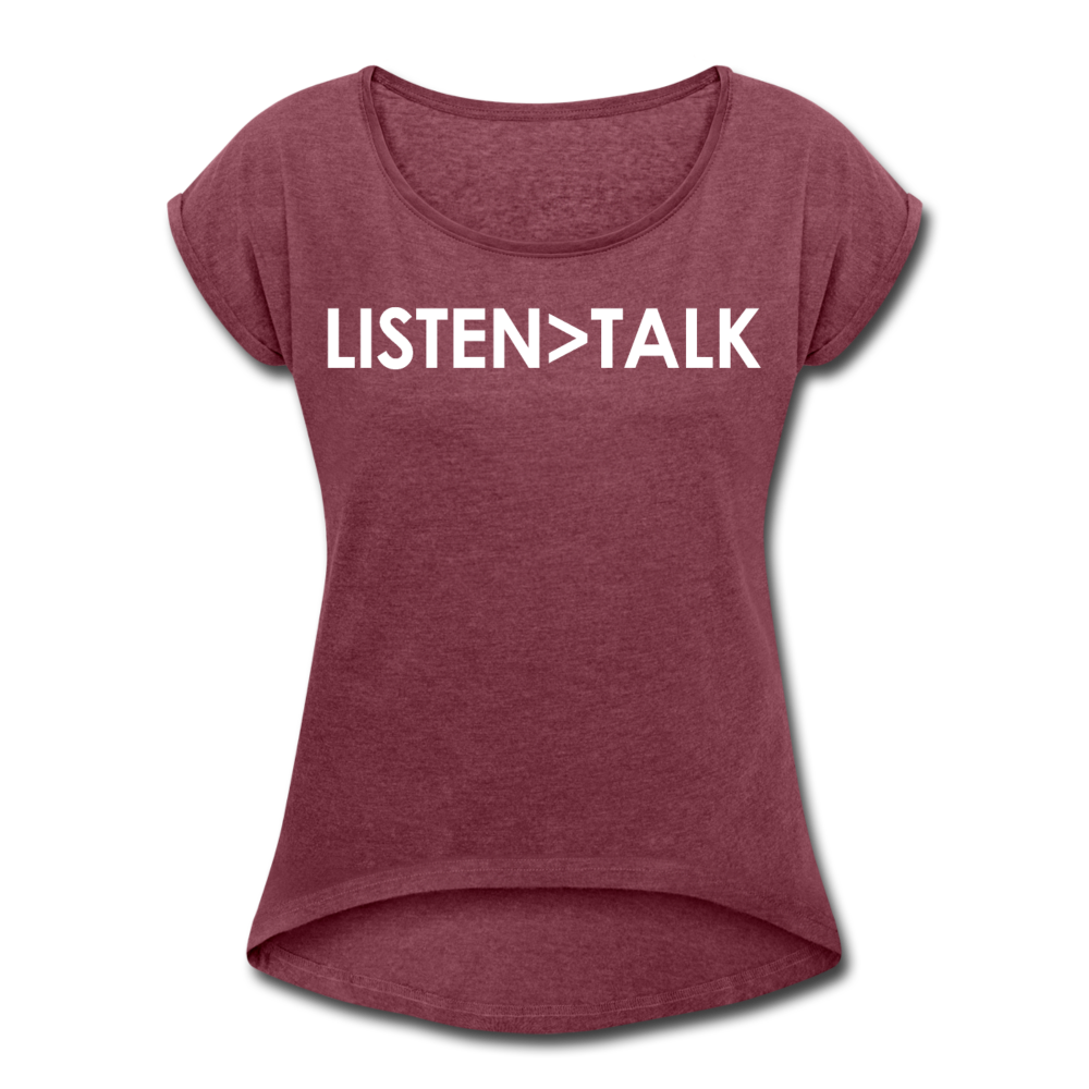 Listen More, Talk Less / Wom. Tennis Tail W - heather burgundy