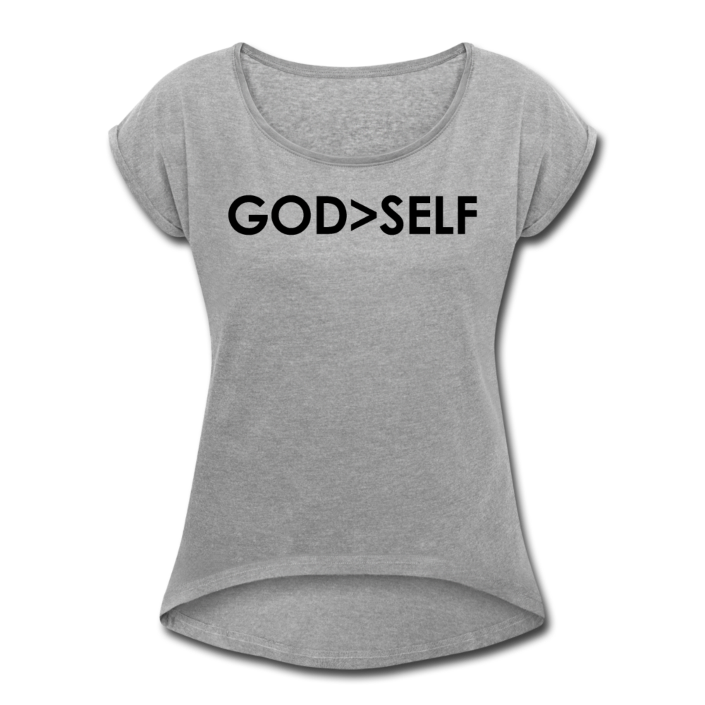 God Over Self / Wom. Tennis Tail Blk - heather gray