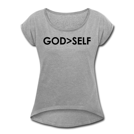 God Over Self / Wom. Tennis Tail Blk - heather gray