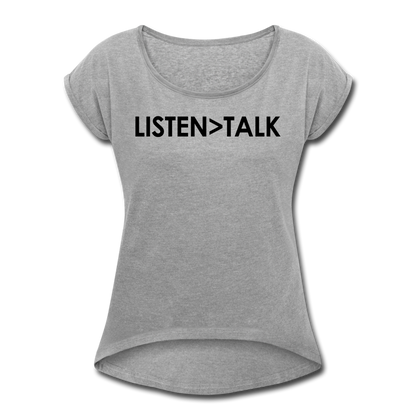 Listen More, Talk Less / Wom. Tennis Tail Blk - heather gray