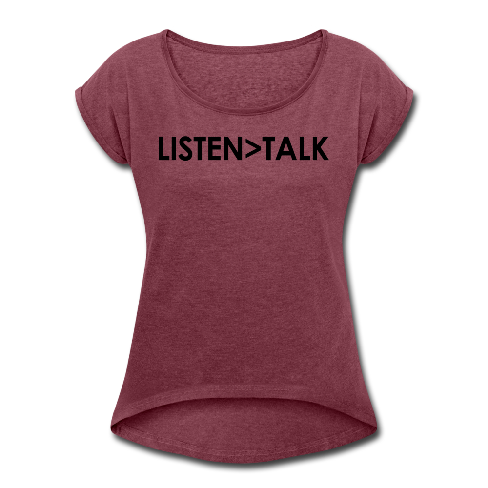 Listen More, Talk Less / Wom. Tennis Tail Blk - heather burgundy