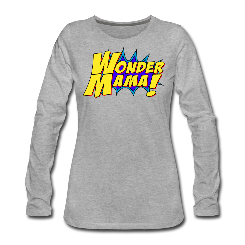 WonderMama! / Wom. Premium LS - heather gray