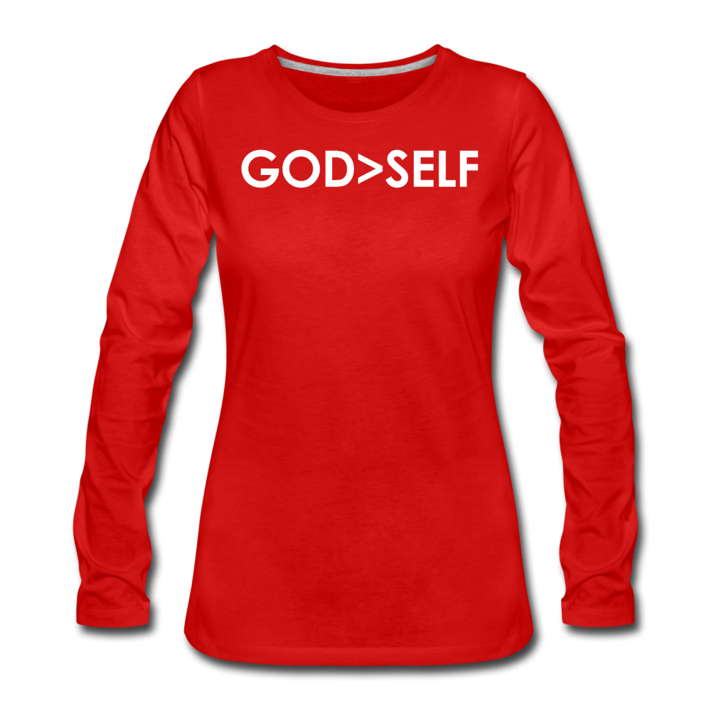 God Over Self / Wom. Premium LSW - red