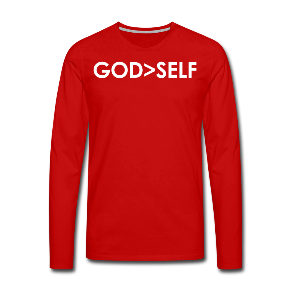 God Over Self / Men Premium LSW - red