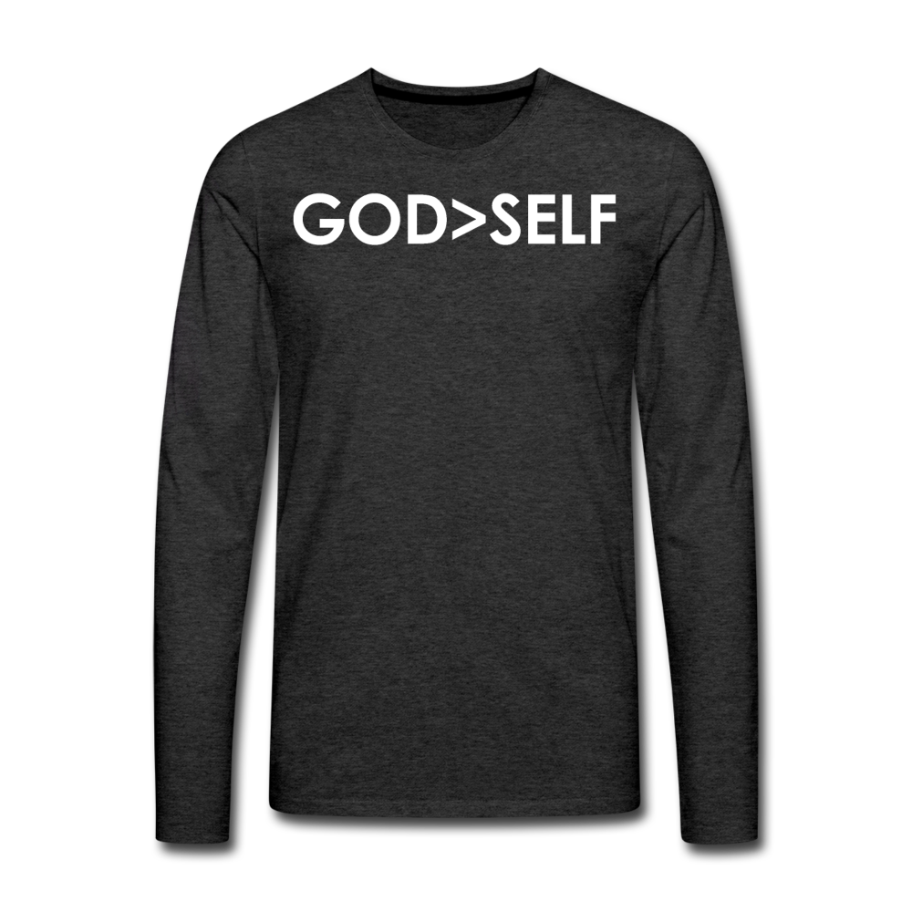 God Over Self / Men Premium LSW - charcoal grey