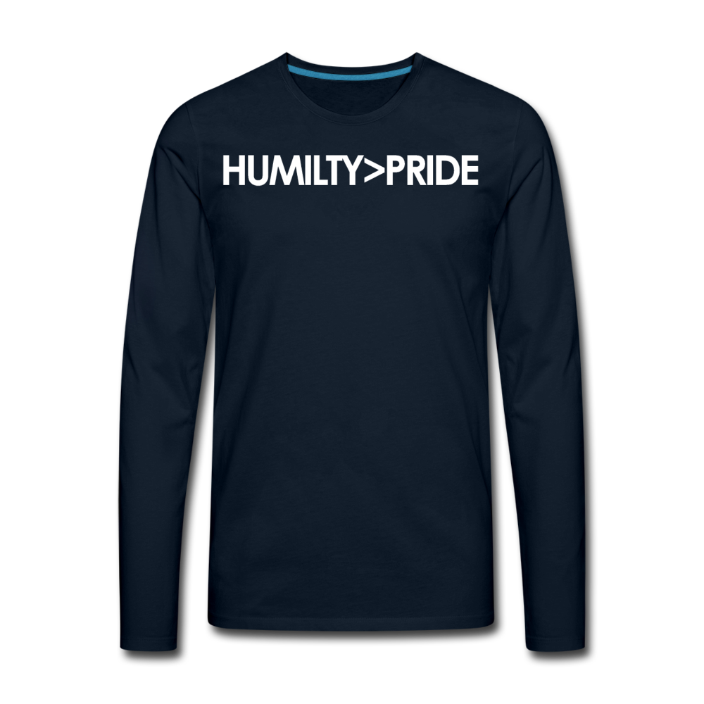 Humility Over Pride / Men Premium LSW - deep navy