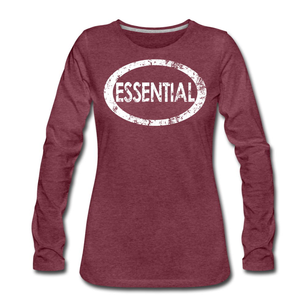 Essential / Wom. Premium LSDW - heather burgundy