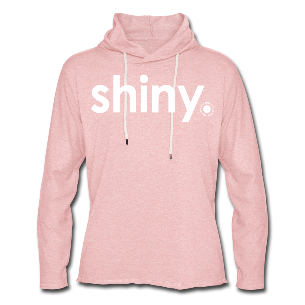 Shiny / Unisex Rough-Cut Lightweight Hoodie W - cream heather pink