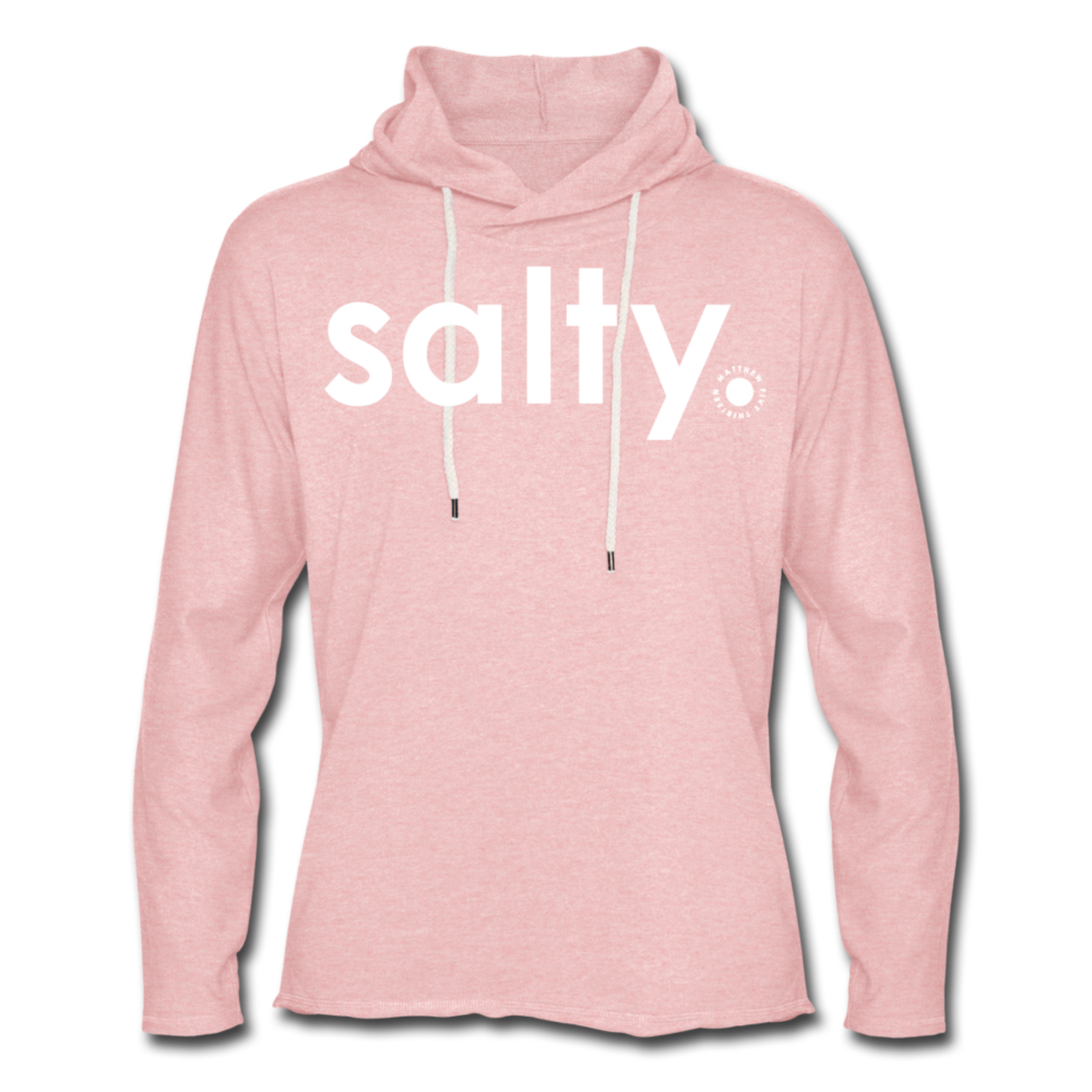 Salty / Unisex Rough-Cut Lightweight Hoodie Blk - cream heather pink