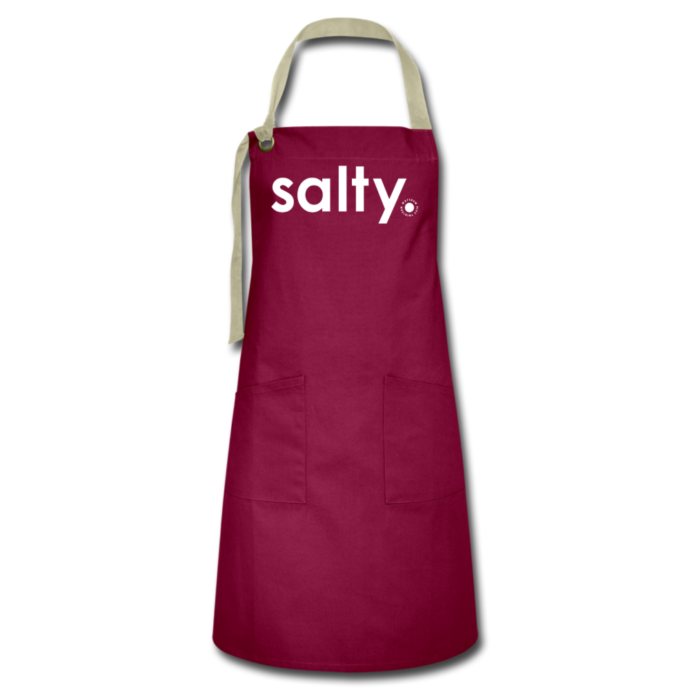 Salty Cook / Artisan Unisex Apron W - burgundy/khaki